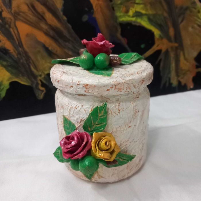 Frascos decorativos com utilização.