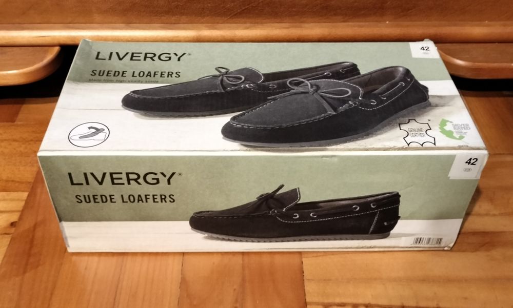 Półbuty / Mokasyny skórzane męskie Livergy granatowe rozm 42