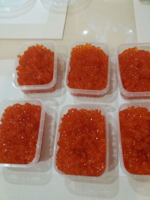 Имитированная икра лососевая, кета, лосось, кижуч, осетр, щука
