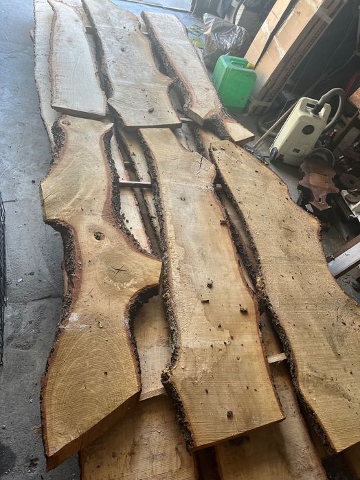 Deski dębowe suszone - naturalna krawedz