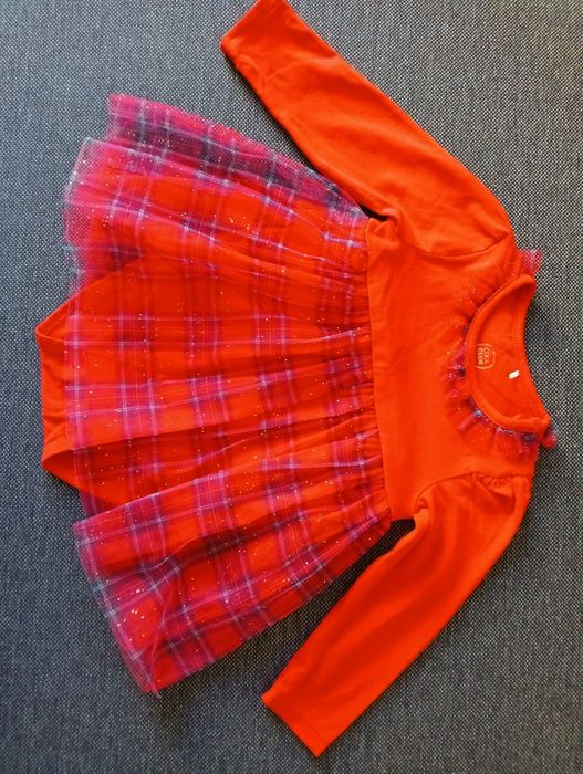 Sukienka body świąteczne czerwone 74