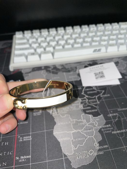 Браслет Coach gold n white