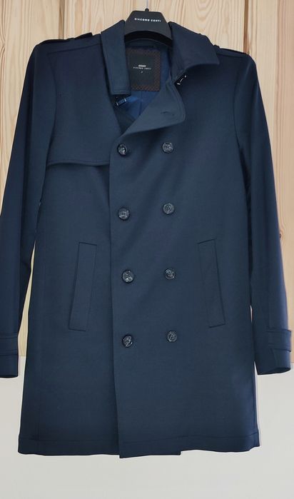 Granatowy płaszcz Giacomo Conti r. S