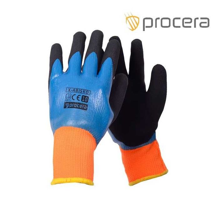 Rękawice 3pary rozmiar 10 ocieplane powlekane podwójnie pianką latekso