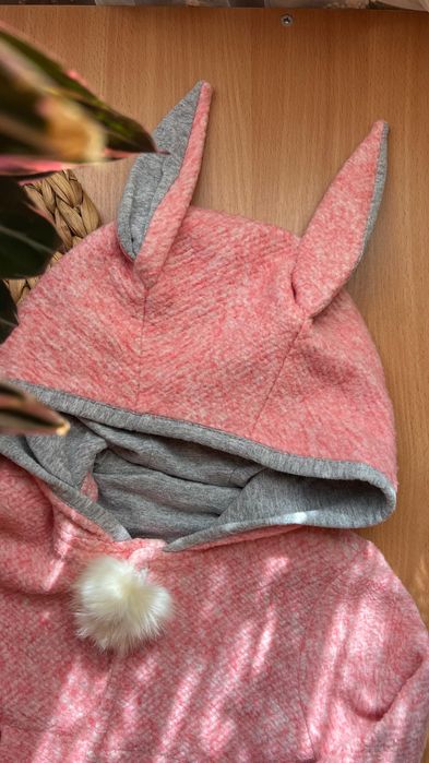 Пальто кардиган 92-104 розмір 2-3 роки зайчик рожеве для дівчинки