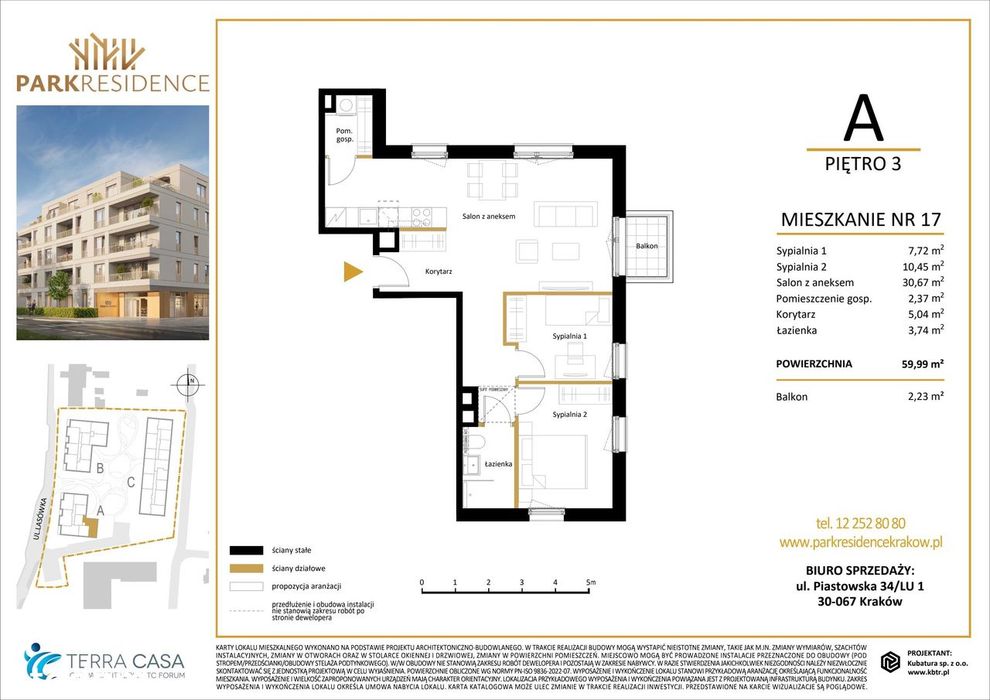 3-pokojowe mieszkanie 59m2 + balkon Bez Prowizji