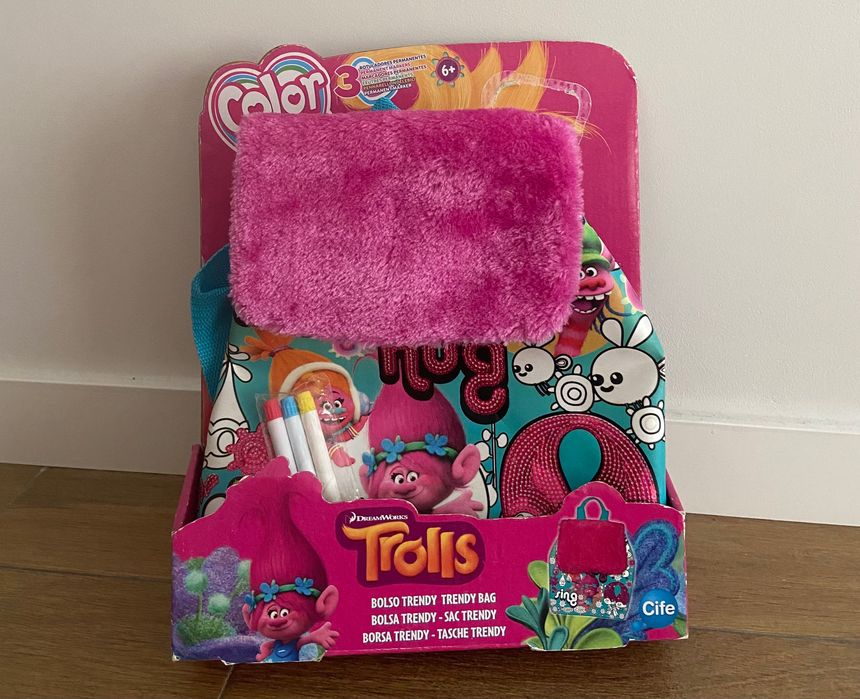 Mochila Trolls para Colorir - Nova na Caixa