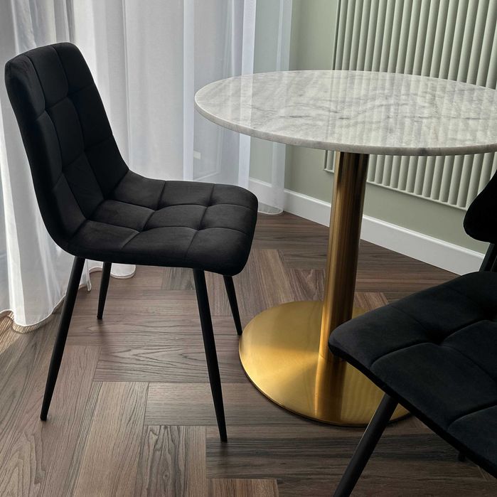 Krzesło welurowe DENVER VELVET czarne