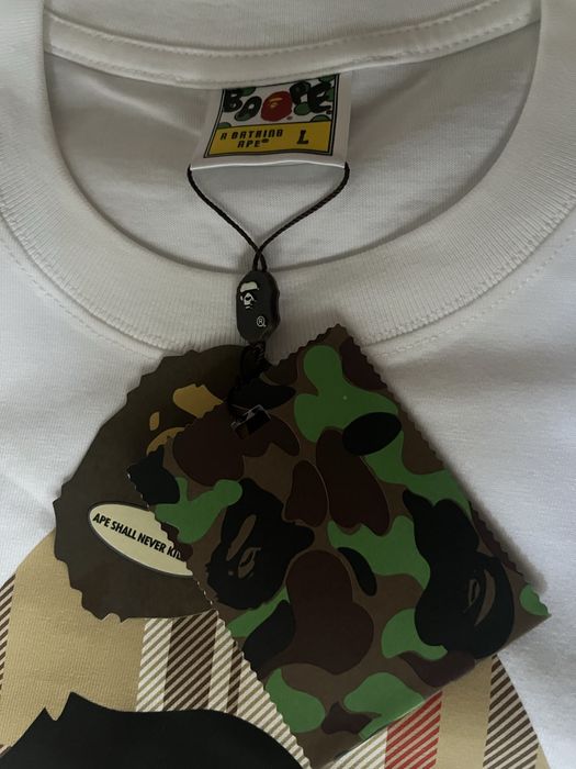 Футболка bape/бейп тишка футболка сакура бейп барбери/ bape burberry