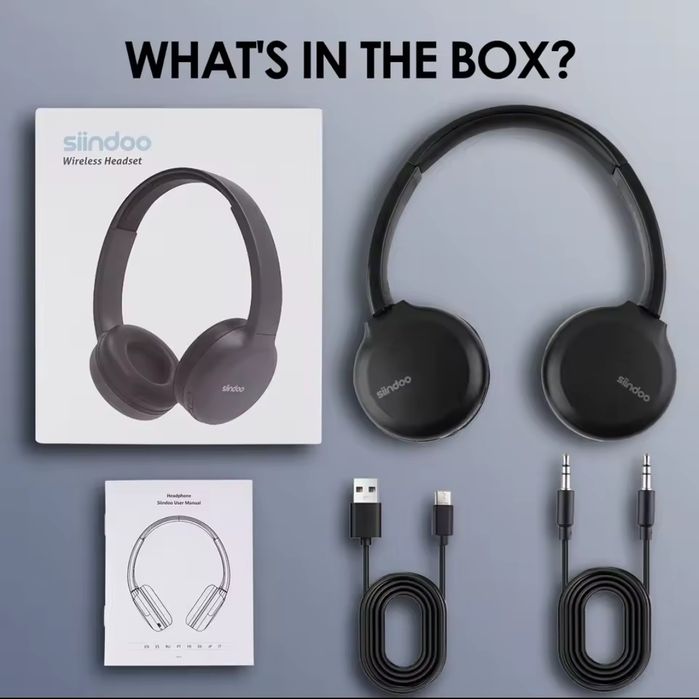 Наушники Siindoo JH 928 Bluetooth 5.3 40mm Black New