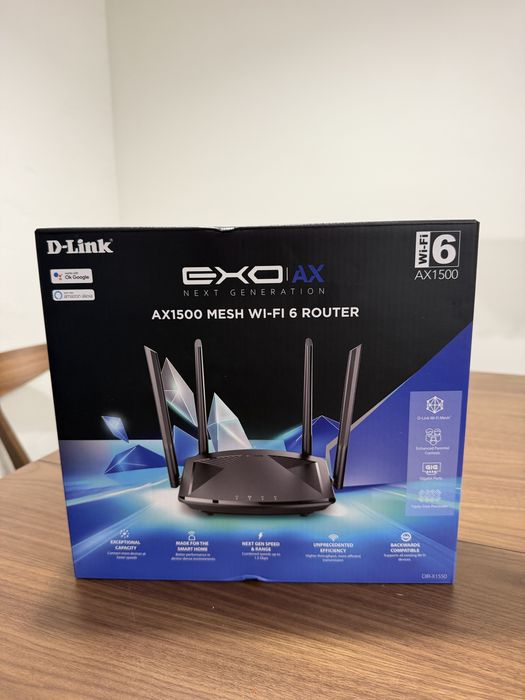 Dwupasmowy router bezprzewodowy D-Link EXO AX AX1500 Mesh Wi-Fi 6 DIR-X1550