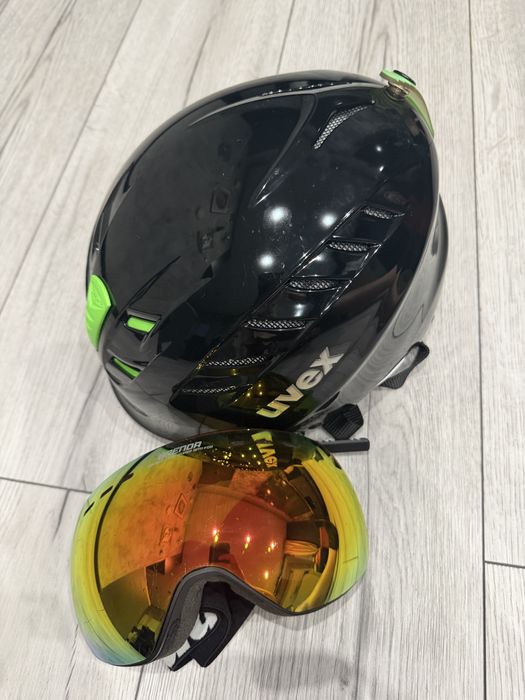 Kask narciarski UVEX X-ride motion (58-60 cm) + Gogle BRENDA Lustrzanki Zestaw