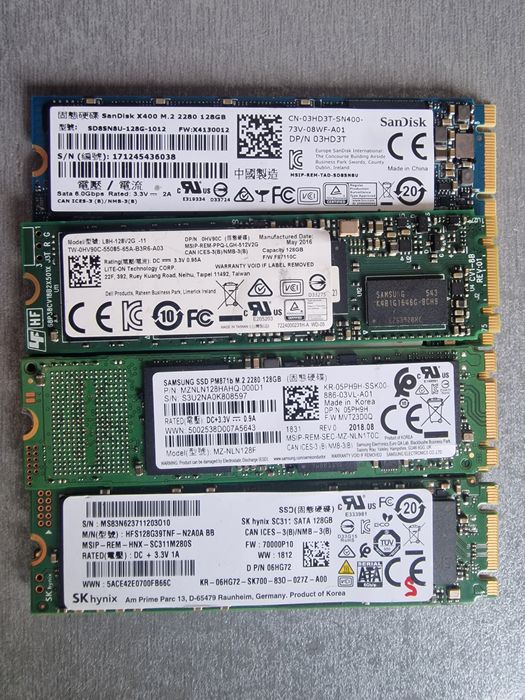 Продам жорсткі диски SSD m2 Sata 128 GB 2280