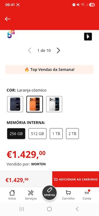 Iphone 17 Pro max 256 GB novo selado