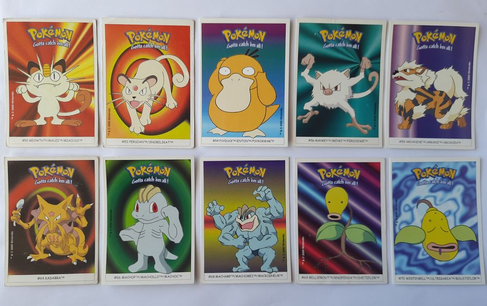 Cartas autocolante pokemon boomer ano 2000