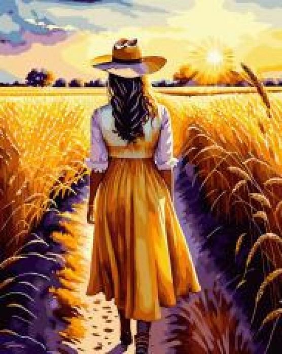 Malowanie po numerach + złota farba - Dziewczyna z Twoje Hobby pudeł