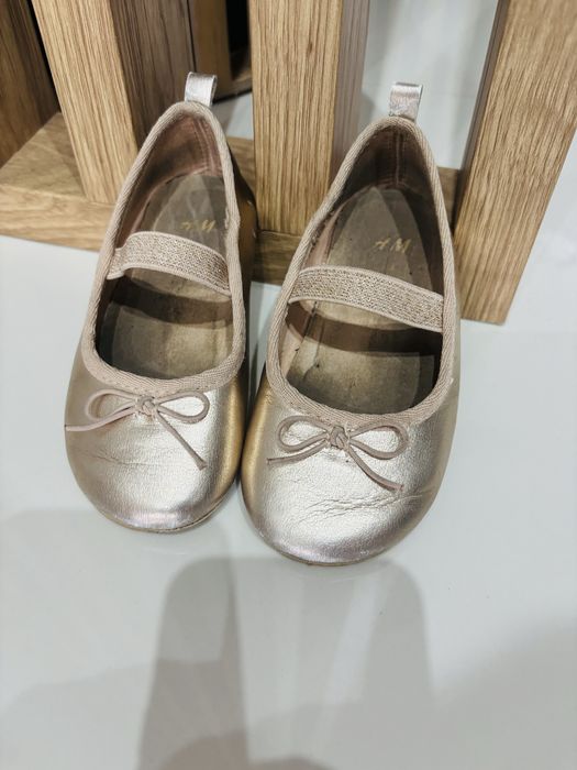 Balerinki dla dziewczynki, H&M, rozmiar 23, kolor złoty