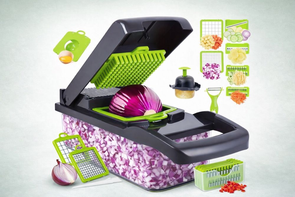 Conjunto multifunções para cortar e fatiar legumes madolina