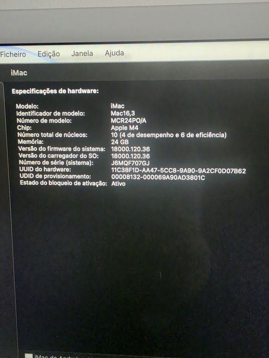 APPLE Imac m4 24gb 512