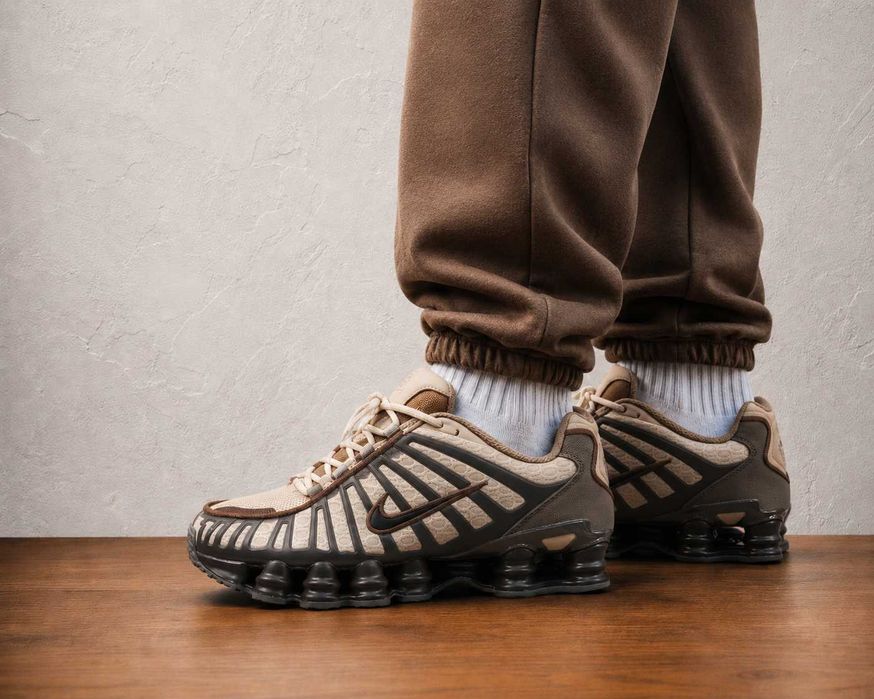 Nike "Shox TL Khaki " Найк "шокс кхакі" коричневі Трендові Модні Чоловічі Жіночі Кросівки, Швидка Доставка