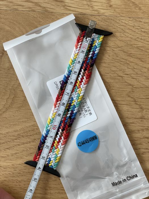 Pasek Apple Watch Solo Loop plecionka tęczowa 42mm 44mm 45mm 49mm