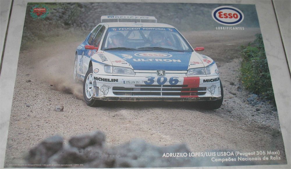 Poster - Peugeot 306 Maxi - Campeão Nacional 1997 - Adruzilo Lopes