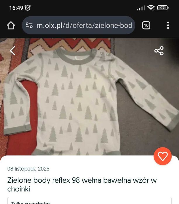 Fioletowo białe body 98-104 barneklar junior zestaw z zielonymi