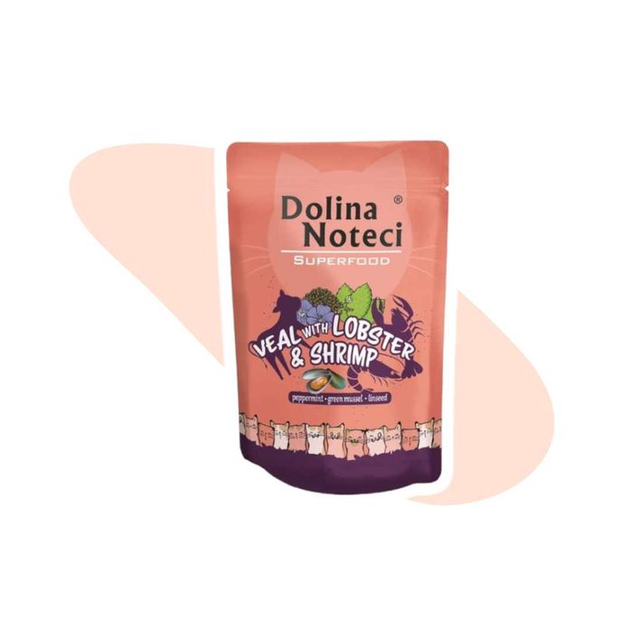 Dolina Noteci Superfood Cielęcina z homarem i krewetkami 5x85g bezzbóżowa dla dorosłych kotów wszystkich ras