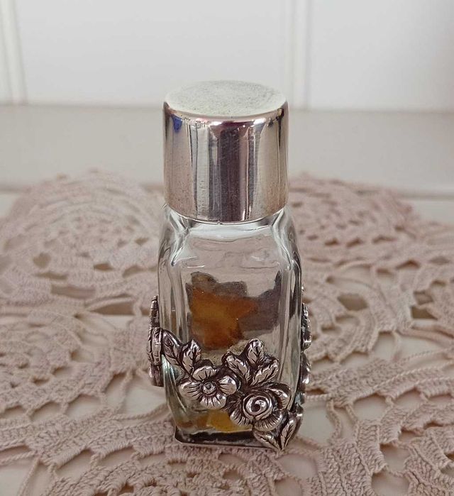 Frasco de Perfume Vintage TOPÁZIO em Prata 925 e Vidro - Envio Gratuito