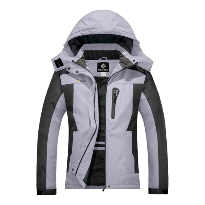 Męska kurtka trekkingowa szaro-czarna ocieplana rozmiar XXL