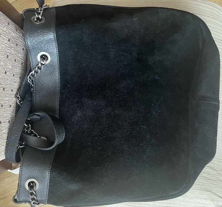 Torebka Wojas czarna skóra naturalna