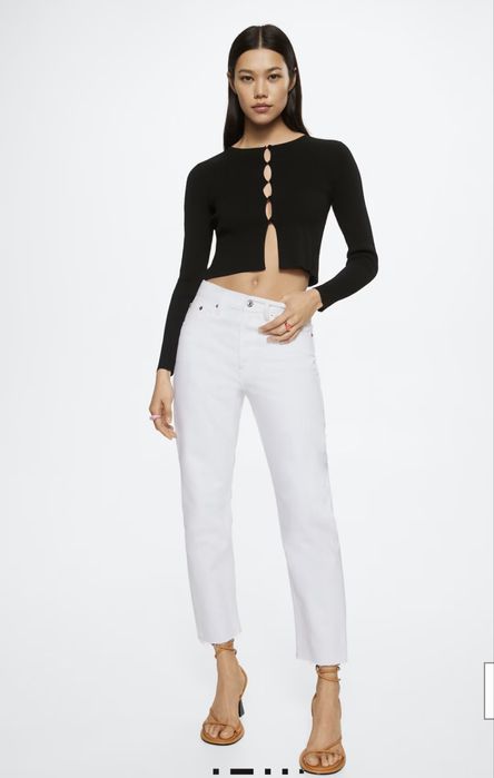 Вкорочені джинси Mango білі
