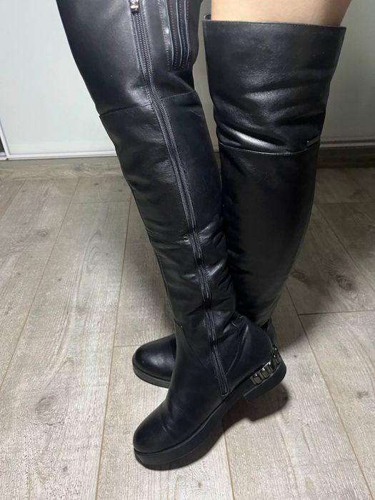 Ботфорты еврозима натуральная  кожа BROCOLY