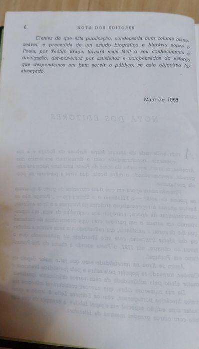 Livro antigo Obras de Bocage