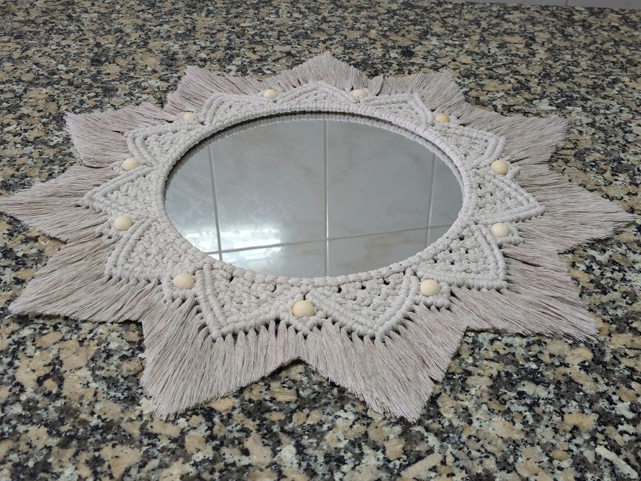 Espelho em macramé