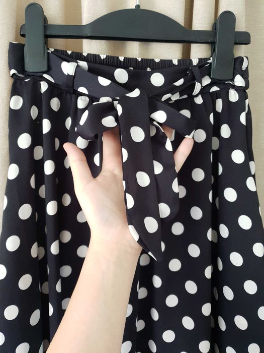 Spódnica czarna w grochy kropki vintage lata 50