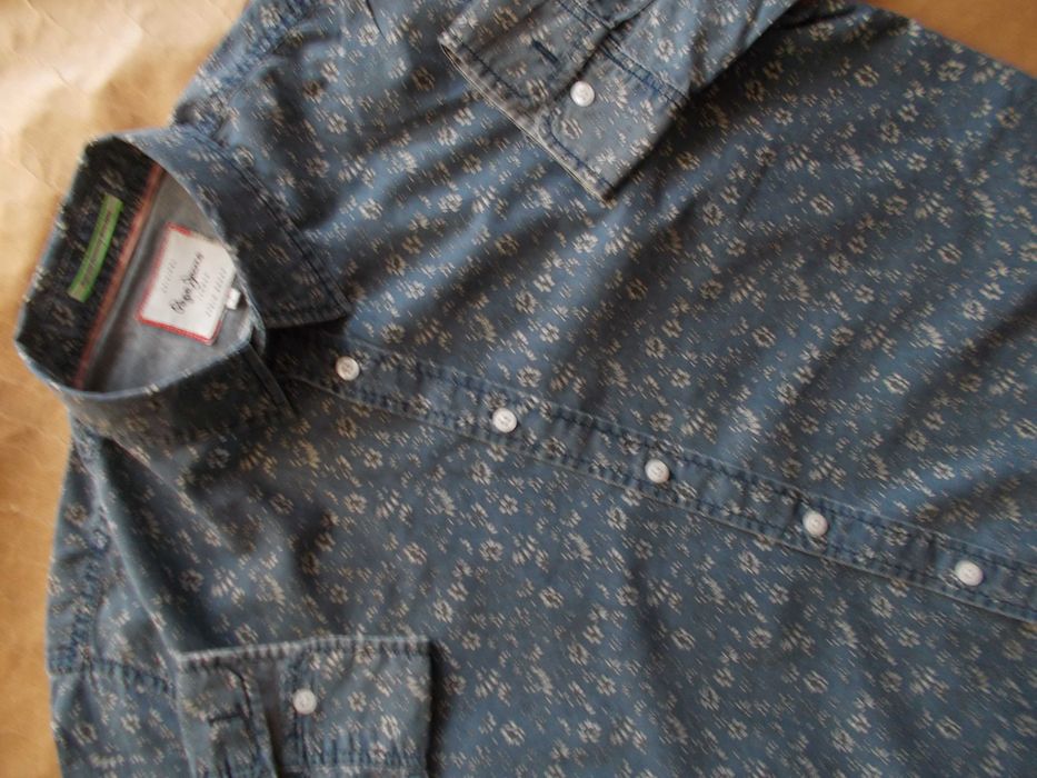 -L- PEPE JEANS PREMIUM DENIM Designerska Koszula Męska L 41 cm UK