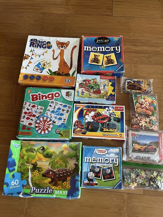 Настольные Игры для детей, мемори, пазлы