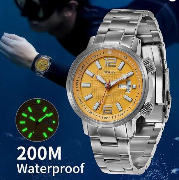 Zegarek BERNY zegarek en's Automatic Compressor Diver WatchAM7081MS
