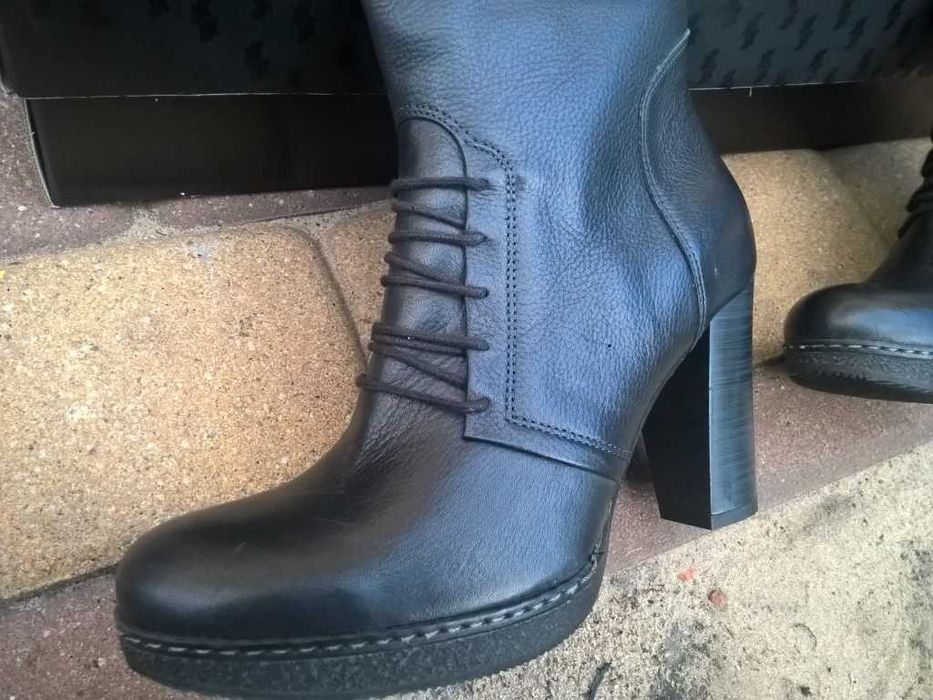 NOWE Buty-Kozaki OFICERKI Wysokie37 Natural skóra100% BRĄZ I-Klasa Gw6