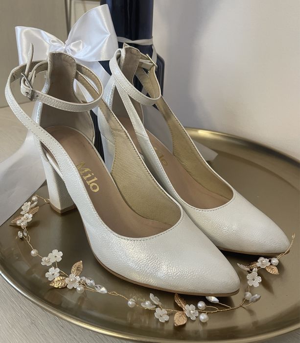 Buty ślubne skórzane