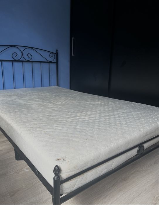 Łóżko metalowe  160X200 ZE STELAŻEM  CZARNE