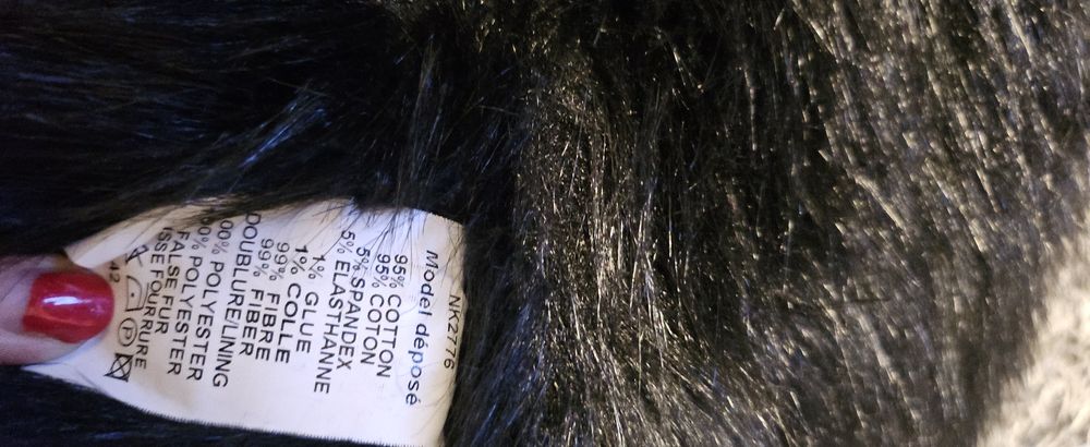 Ciepła zimowa kurtka PARKA z grubym futerkiem jak jenot r. L