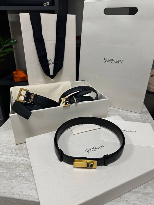Ремень YSL Yves Saint Laurent повний комплект бутика розмір регулюється шкіряний