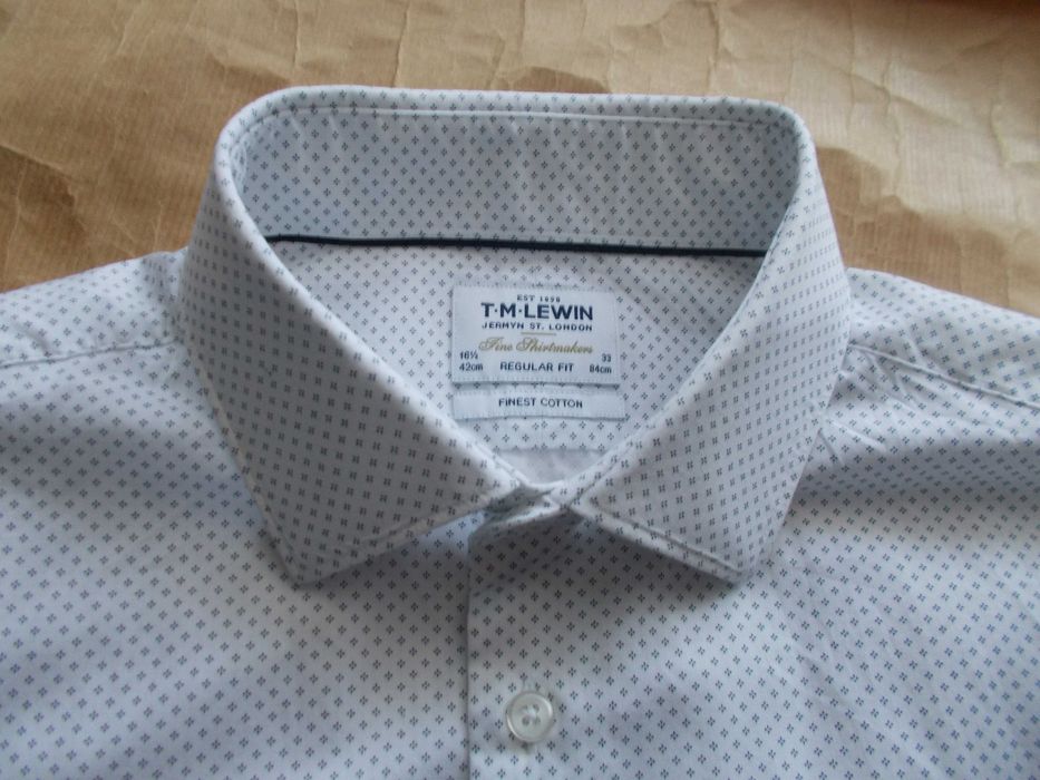 XL T.M.LEWIN PREMIUM Designerska 2 Fold Nowa Koszula XL 42/43 cm UK