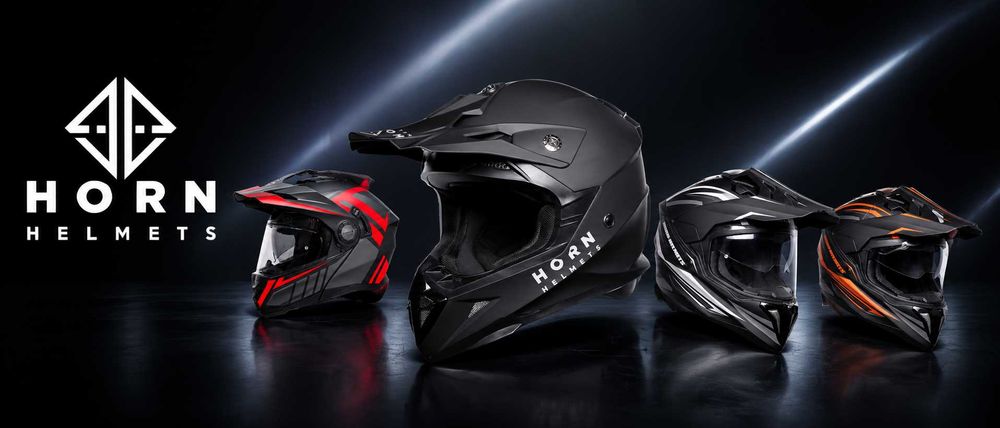 Kask Motocyklowy cross enduro quad Horn H915 czarny mat + gogle ECE 22.06 XS-XL