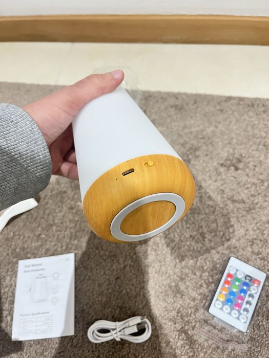 Lâmpada de cabeceira tátil com controlo remoto e luz noturna LED