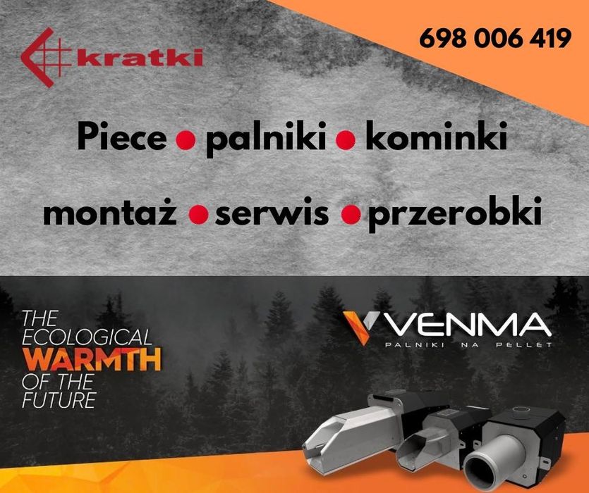 Piece palniki kominki montaż serwis przeróbki
