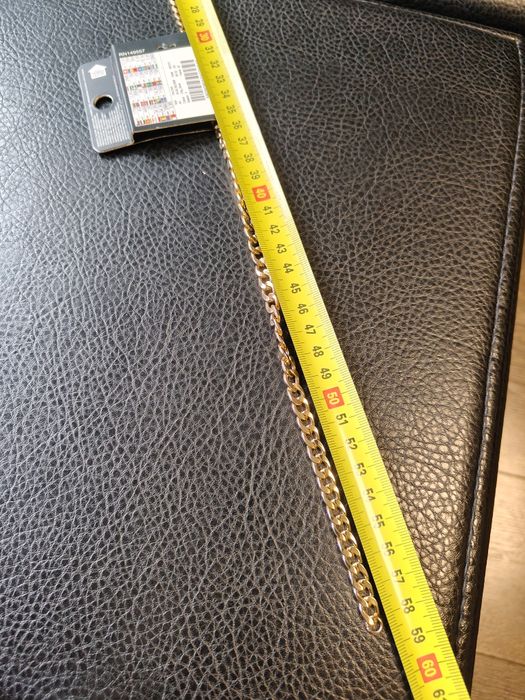 Łańcuch pancerka stal pozłacana 58cm