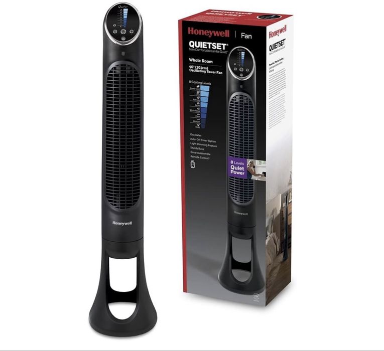 Вентилятор Honeywell QuietSet 8 Whole Room 40" Tower Fan Black, HYF290B